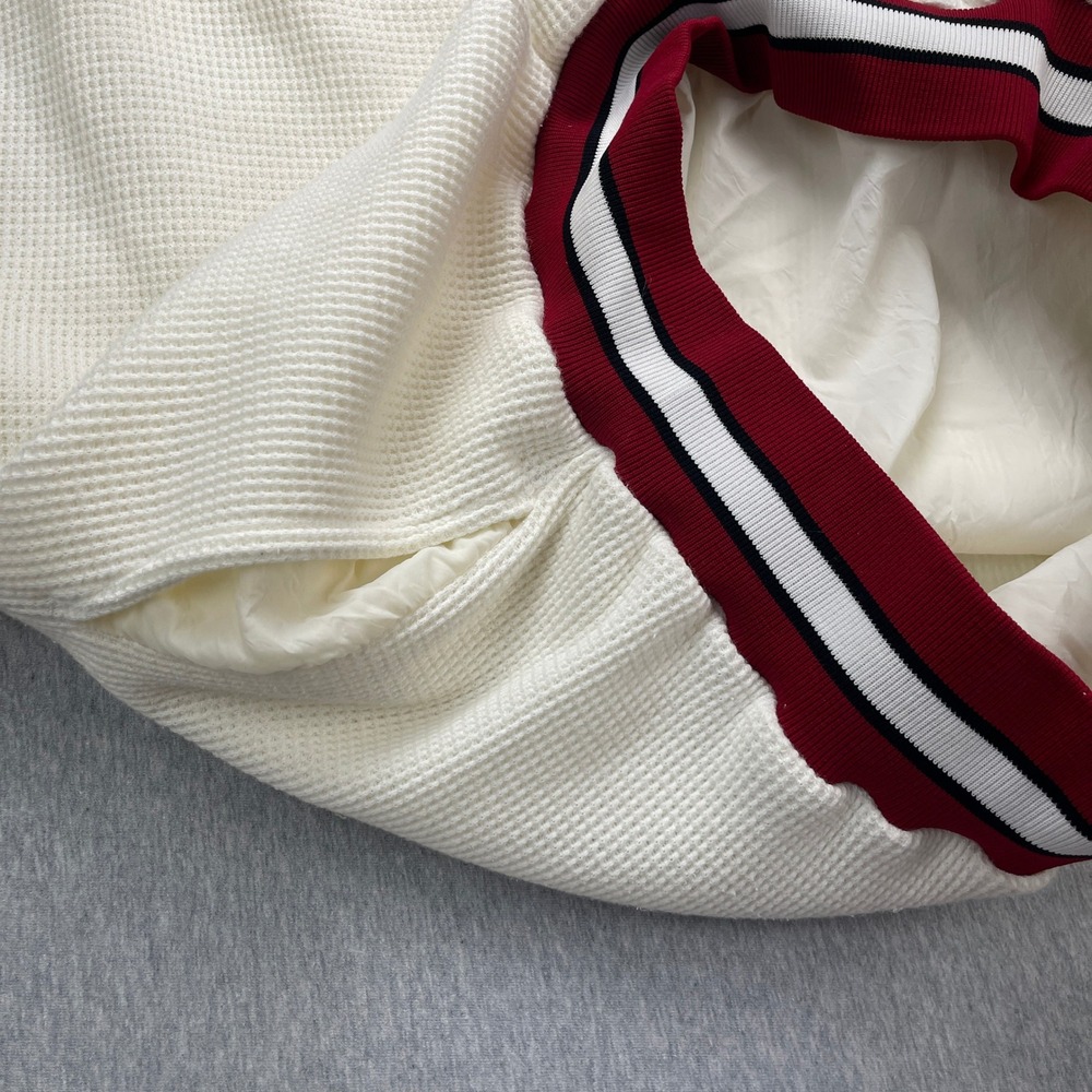 Vintage Arkansas Razorbacks Sweater Mens XL White Waffle V Russell Athletic USA - Picture 7 of 11